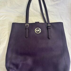 MICHAEL by Michael Kors Rich Purple Tote with Silver MK emblem NWT #michaelkor